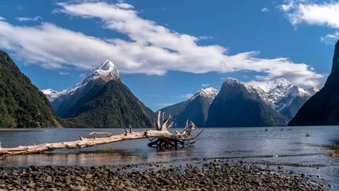 Milford Sound timelapse Stock Footage 72501199