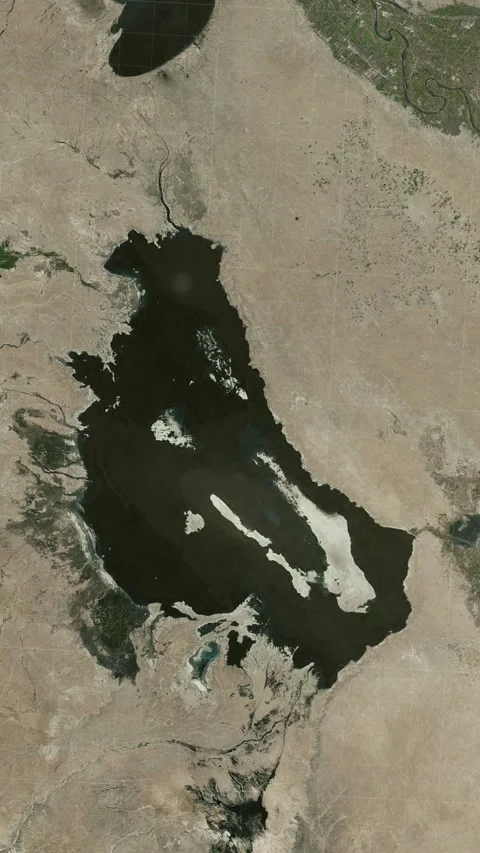 Milh Razazah Lake Map With Loop Animation In Vertical Stock Footage 334083677