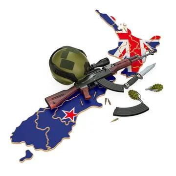Militärische Kraft, Armee oder Krieg Konflikt in Neuseeland Konzept. 3D-Re.. Stock Photos