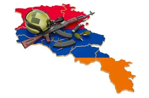 Militärische Kraft, Armee oder Krieg Konflikt in Armenien Konzept. 3D-Rend.. Stock Photos