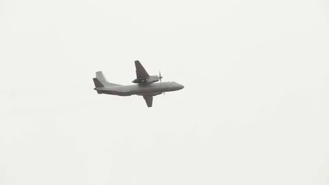 Military An-26 fly by Stock Footage 72921116