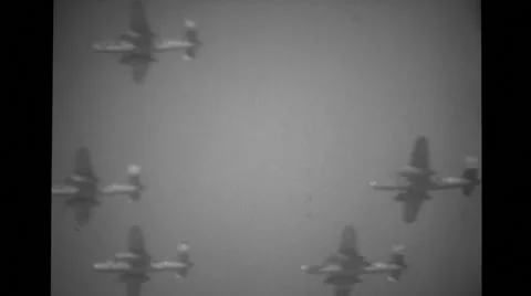 Military Aeroplanes flying in sky Stock Footage