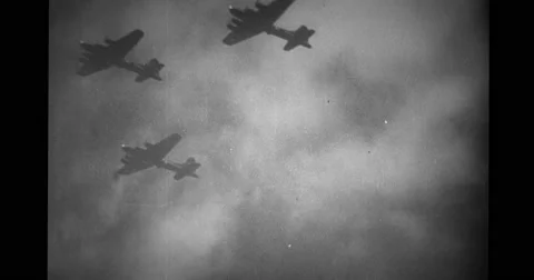 Military aircraft flying in formation Stock Footage