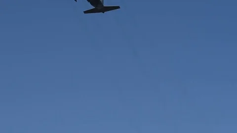 Military Airplane passing by. Stock Footage 72755729