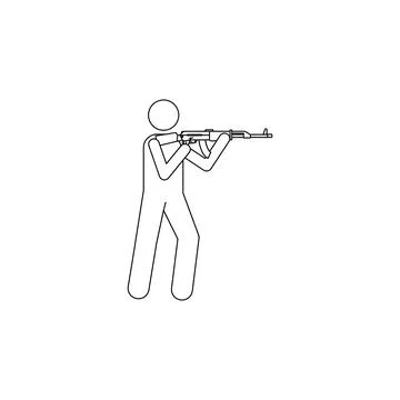 Military with automatic weapons icon. Element of military icon for mobile Stock Illustration