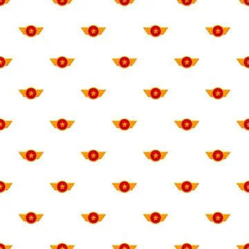 Military aviation emblem pattern repeating on white background Illustrazione stock