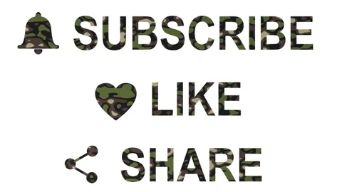 Military Background text "Subscribe like share" Video stock 329097182