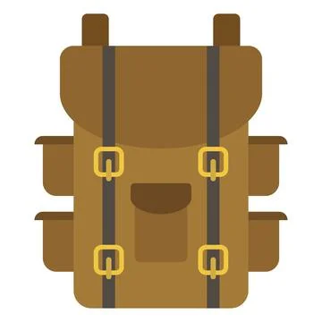 Military backpack flat clipart vector illustration 스톡 일러스트
