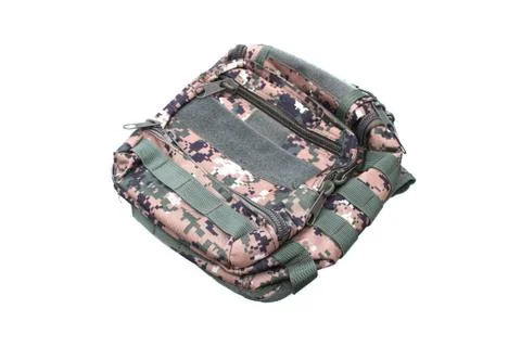 Military Backpack on Isolated Stock Photos
