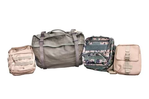Military Backpack on Isolated Stock Photos