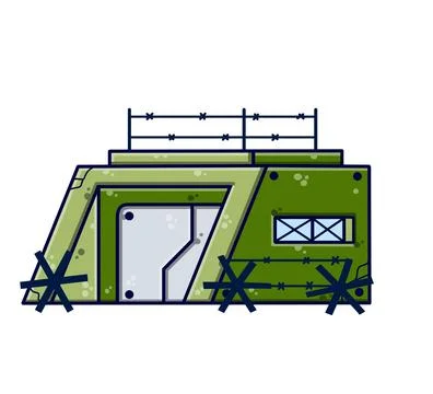 Military base. Army post. Ilustración de archivo