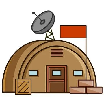 Military base. Army post. Ilustración de archivo