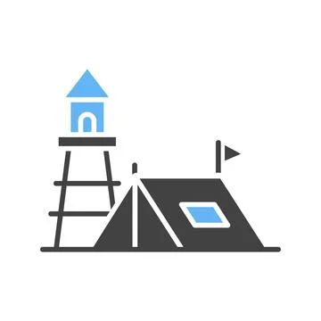 Military Base icon vector image. Stock Illustration