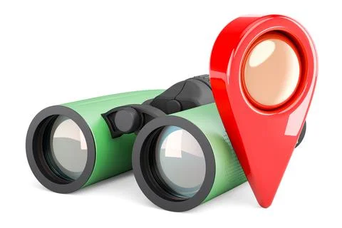Military binocular with map pointer, 3D rendering Stock Illustration