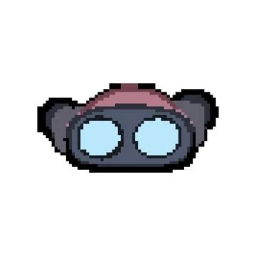 Military binoculars pixel art vector illustration Stock Illustration