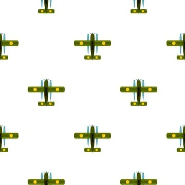 Military biplane pattern flat Stock Illustration