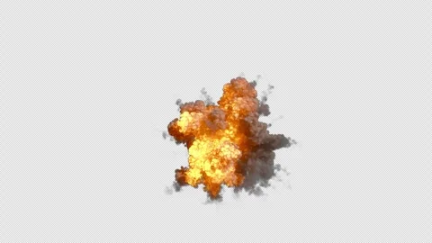 Military Blast Explosion 2 Speeds - Transparent &amp; Green Screen Background 4K 30p Stock Footage 344060297