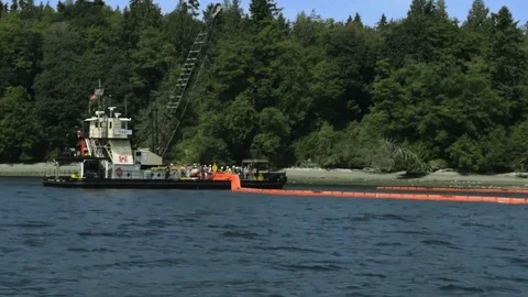 Military Boat with Float* Stock Footage 115130008