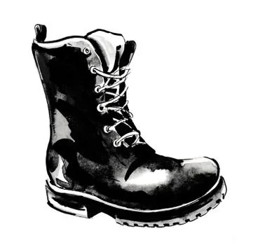 Military boot Illustrazione stock