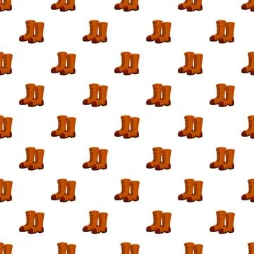 Military boots repeating seamless pattern on white background Stock Illustration