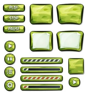 Military camo elements for ui game Stock Illustration