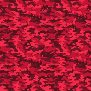 Military camo seamless pattern. Red camouflage. Stock Illustration