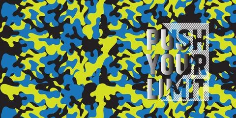 Military camouflage pattern with logo Stock Illustration
