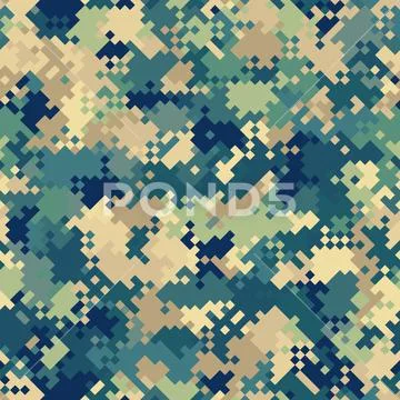 Vector Background Of Soldier Green Camo Pattern Digital Art by