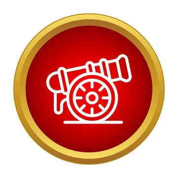 Military cannon icon representing war history and power Illustrazione stock