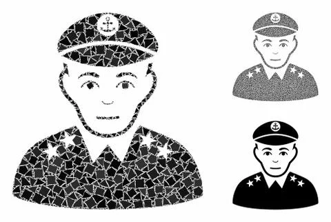 Military captain Composition Icon of Bumpy Parts Stock Illustration