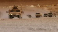 Military Caravan In Desert, Convoy Stock Footage