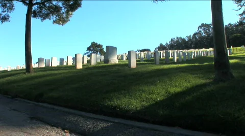 Military Cemetery Stock Footage