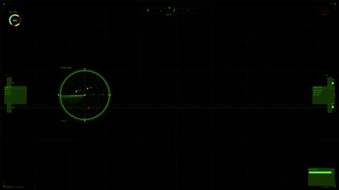Military cockpit interface displays radar and targeting data for science fi.. Vidéo 327224101