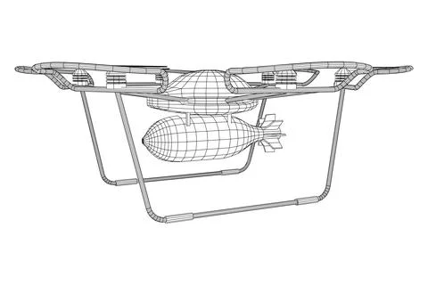 Military Combat Bomber Drone Stock Illustration