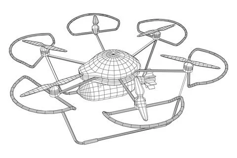 Military Combat Bomber Drone Stock Illustration