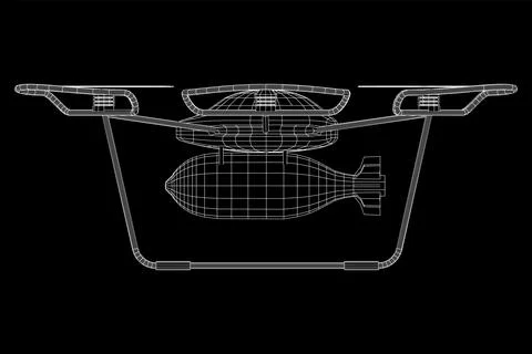 Military Combat Bomber Drone Stock Illustration