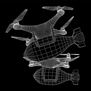 Military Combat Bomber Drone Stock Illustration