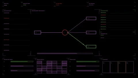 Military Command Decision HUD Seamless Loop Stock Footage 341875946