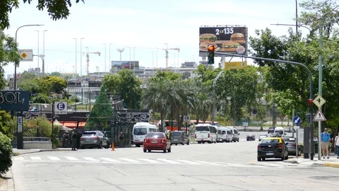 Military command post setup on hill in city of Buenos Aires for G20 summit Stock Footage 99614848