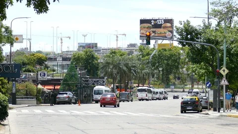 Military command post setup on hill in city of Buenos Aires for G20 summit - Stock Footage 104027666