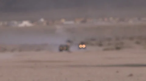 Military Convoy in desert Stock Footage