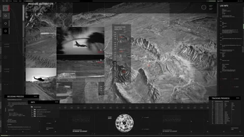 Military Data Technology Analyzing Enemy Geolocation Via Surveillance Network 库存影片 276315923