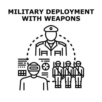 Military deployment planning using advanced virtual simulation Stock Illustration