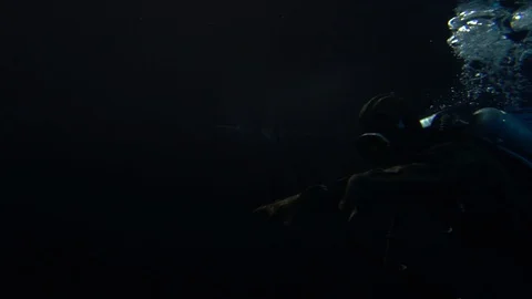 Military Diver Left Side 스톡 동영상 129341353