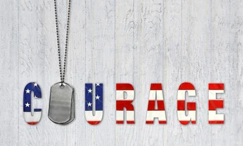 Military dog tags for courage Stock Illustration