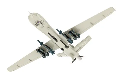 Military Drone, 3D rendering Stock Illustration