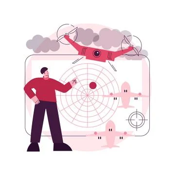 Military drone abstract concept vector illustration. Stock Illustration