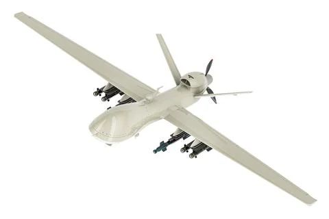 Military Drone, closeup. 3D rendering Stock Illustration