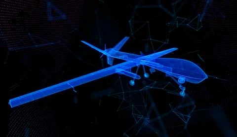 Military Drone. Digital technology visualization military aerial drone イラスト素材