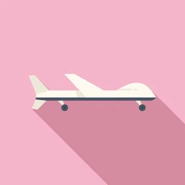 Military drone icon flat vector. AI spy video control Stockillustratie
